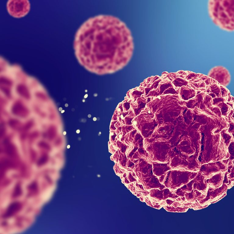3d render of a medical background with close up of virus cells